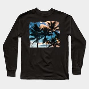 Sunset and palm trees Long Sleeve T-Shirt
